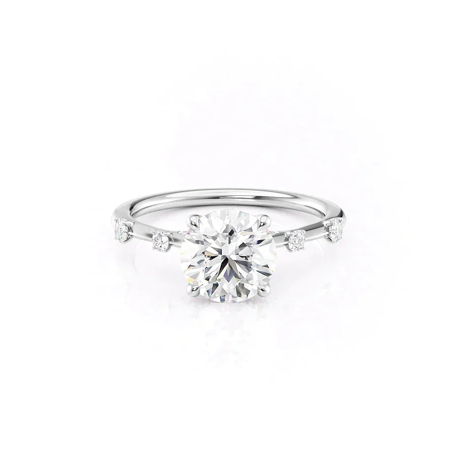 The Serena Set With A 3 Carat Round Lab Diamond