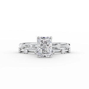 The Serena Set With A 1.5 Carat Radiant Lab Diamond