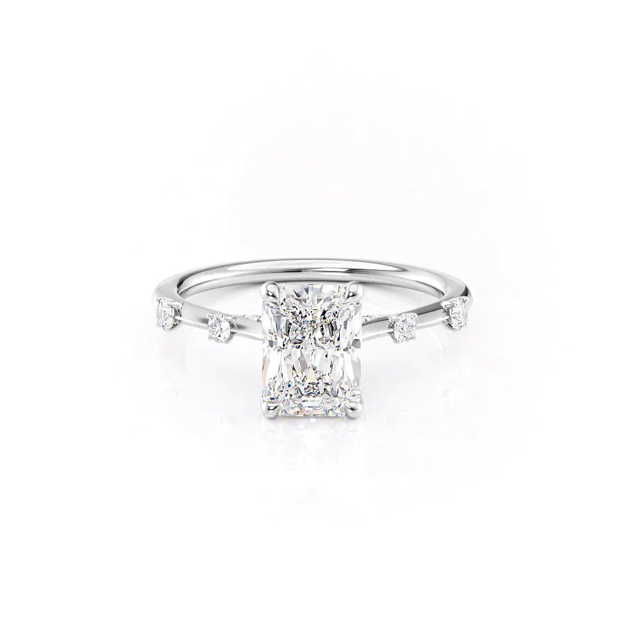 The Serena Set With A 3 Carat Radiant Moissanite