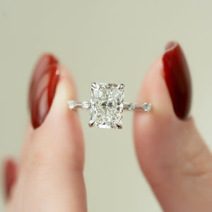 The Serena Set With A 2 Carat Radiant Lab Diamond