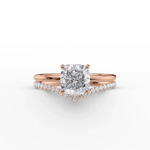 The Low Profile Kamellie Set With A 4.5 Carat Cushion Moissanite