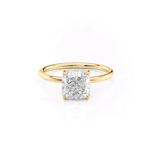 The Low Profile Kamellie Set With A 2.5 Carat Cushion Moissanite