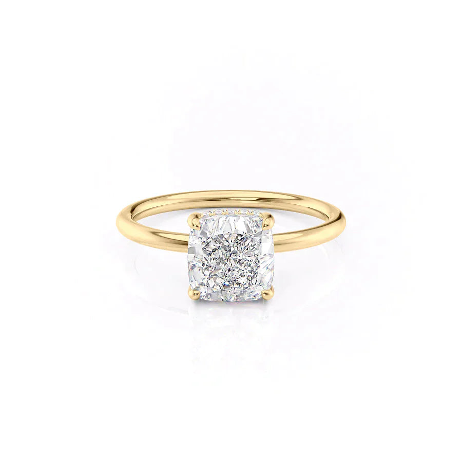 The Low Profile Kamellie Set With A 2 Carat Cushion Lab Diamond