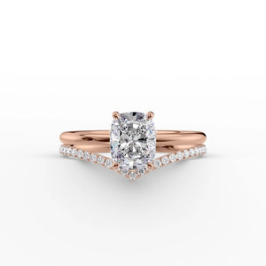 The Low Profile Kamellie Set With A 1.5 Carat Elongated Cushion Moissanite
