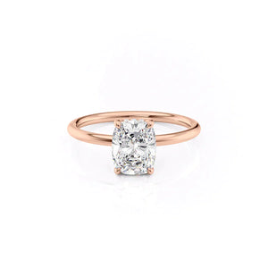 The Low Profile Kamellie Set With A 2.5 Carat Elongated Cushion Lab Diamond