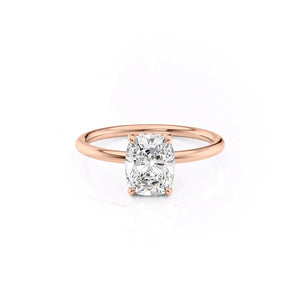The Low Profile Kamellie Set With A Elongated Cushion Moissanite