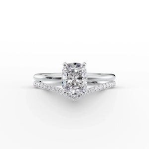 The Low Profile Kamellie Set With A 3 Carat Elongated Cushion Lab Diamond