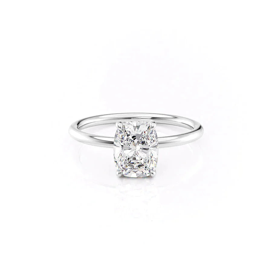 The Low Profile Kamellie Set With A 2.5 Carat Elongated Cushion Lab Diamond