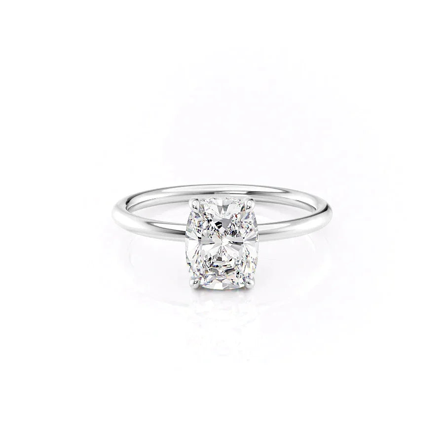 The Low Profile Kamellie Set With A Elongated Cushion Moissanite