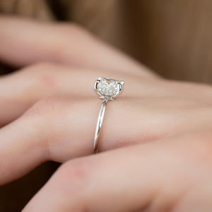 The Low Profile Kamellie Set With A 2.5 Carat Elongated Cushion Moissanite