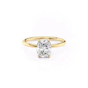 The Low Profile Kamellie Set With A 2.5 Carat Elongated Cushion Moissanite