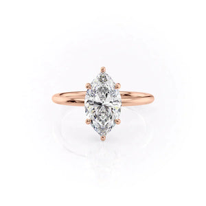The Low Profile Kamellie Set With A 2 Carat Marquise Lab Diamond