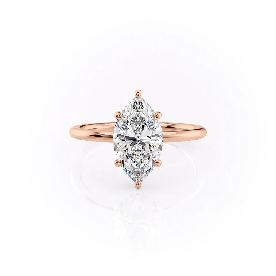 The Low Profile Kamellie Set With A 4.5 Carat Marquise Moissanite