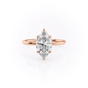 The Low Profile Kamellie Set With A Marquise Moissanite