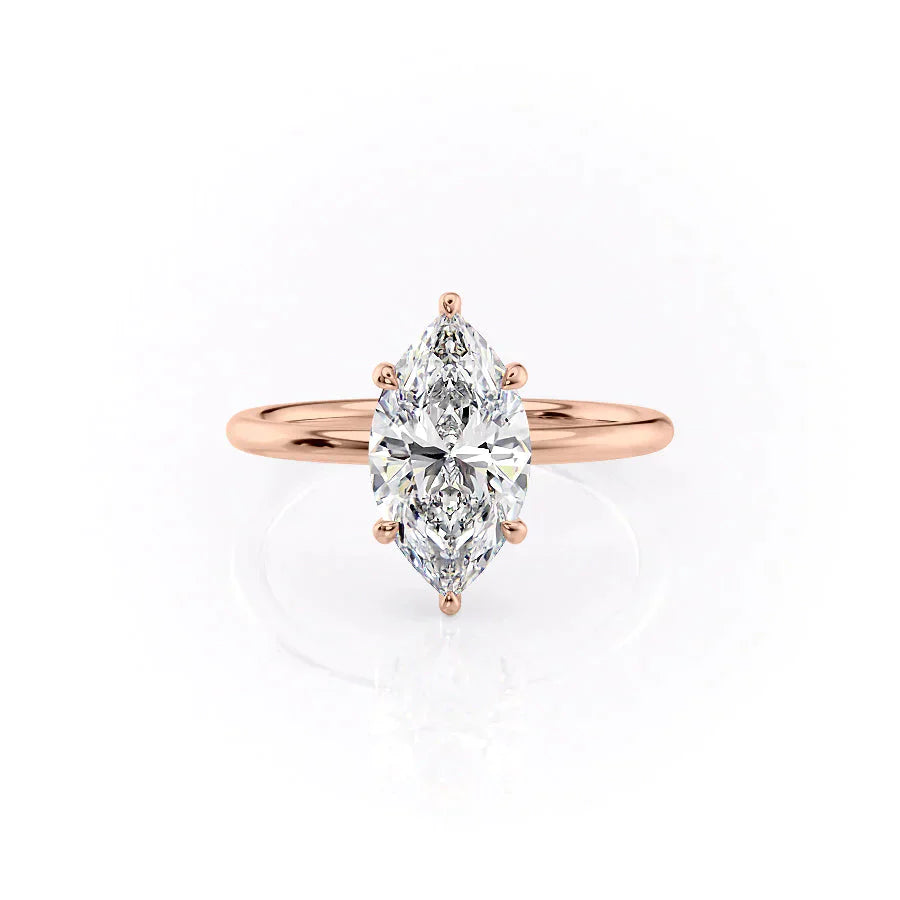 The Low Profile Kamellie Set With A 2.5 Carat Marquise Lab Diamond