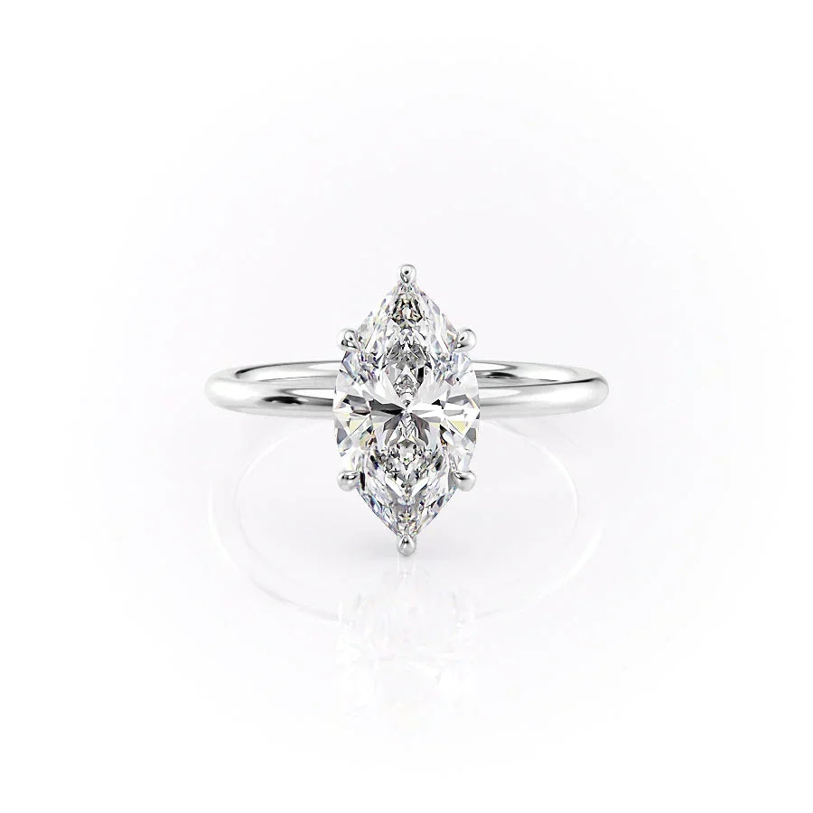 The Low Profile Kamellie Set With A Marquise Moissanite