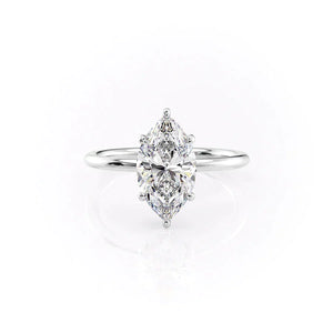 The Low Profile Kamellie Set With A 1 Carat Marquise Lab Diamond