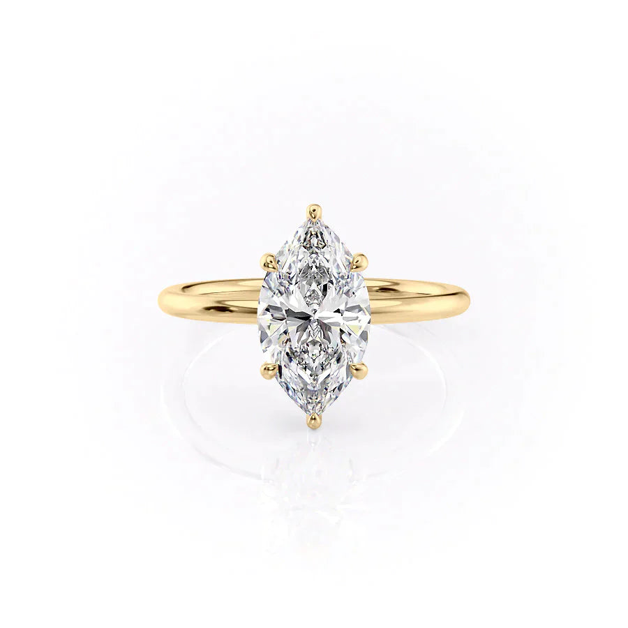 The Low Profile Kamellie Set With A 1.5 Carat Marquise Lab Diamond