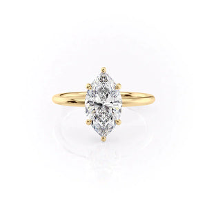 The Low Profile Kamellie Set With A 2.5 Carat Marquise Lab Diamond
