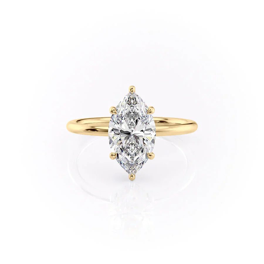 The Low Profile Kamellie Set With A 3.5 Carat Marquise Moissanite