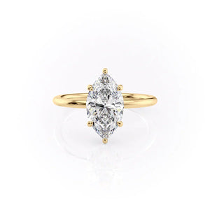 The Low Profile Kamellie Set With A 2.5 Carat Marquise Moissanite