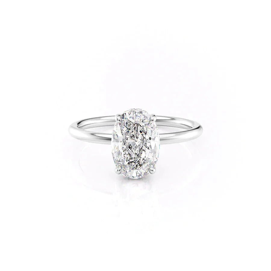 The Low Profile Kamellie Set With A 2 Carat Oval Lab Diamond