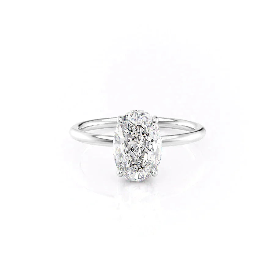 The Low Profile Kamellie Set With A Oval Moissanite