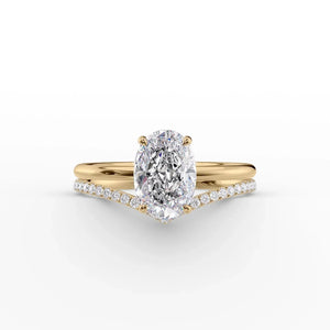 The Low Profile Kamellie Set With A 1 Carat Oval Lab Diamond