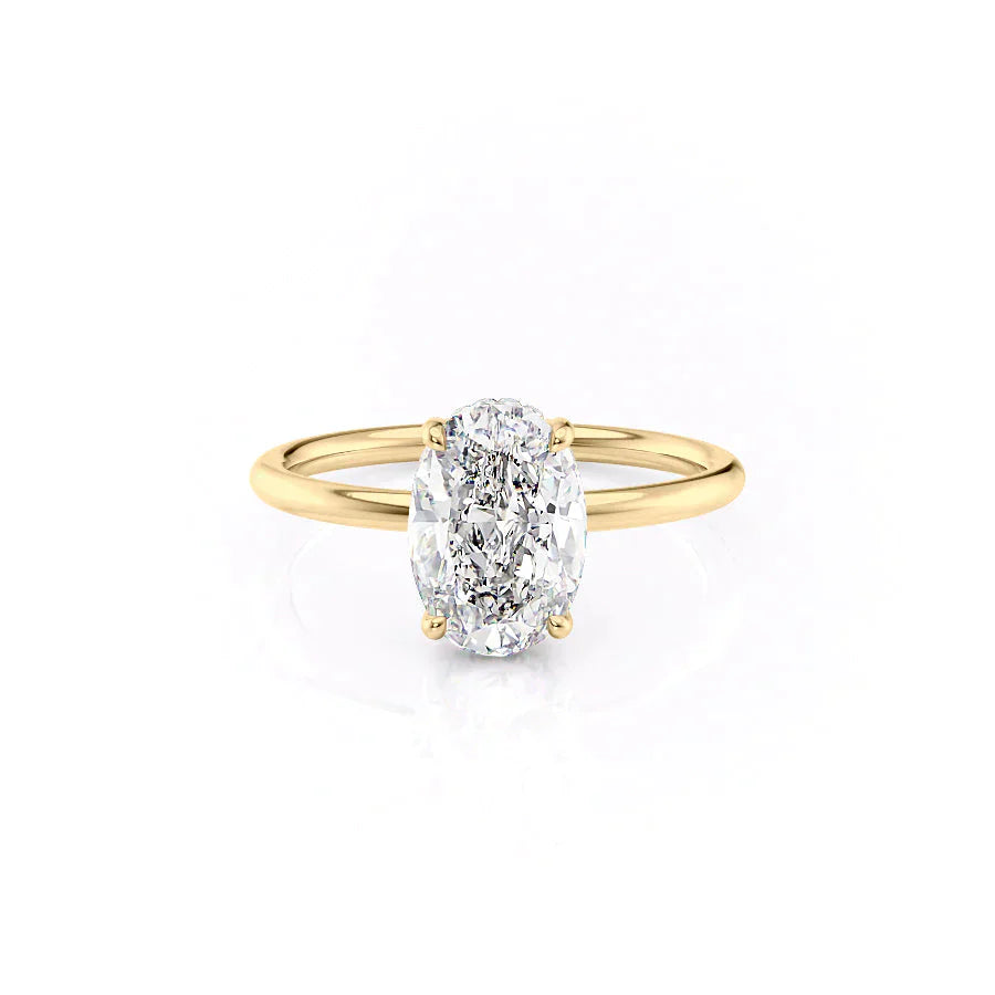 The Low Profile Kamellie Set With A 1.5 Carat Oval Lab Diamond