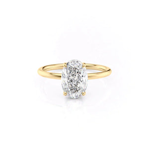 The Low Profile Kamellie Set With A 1.5 Carat Oval Moissanite