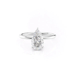 The Low Profile Kamellie Set With A 2.5 Carat Pear Moissanite
