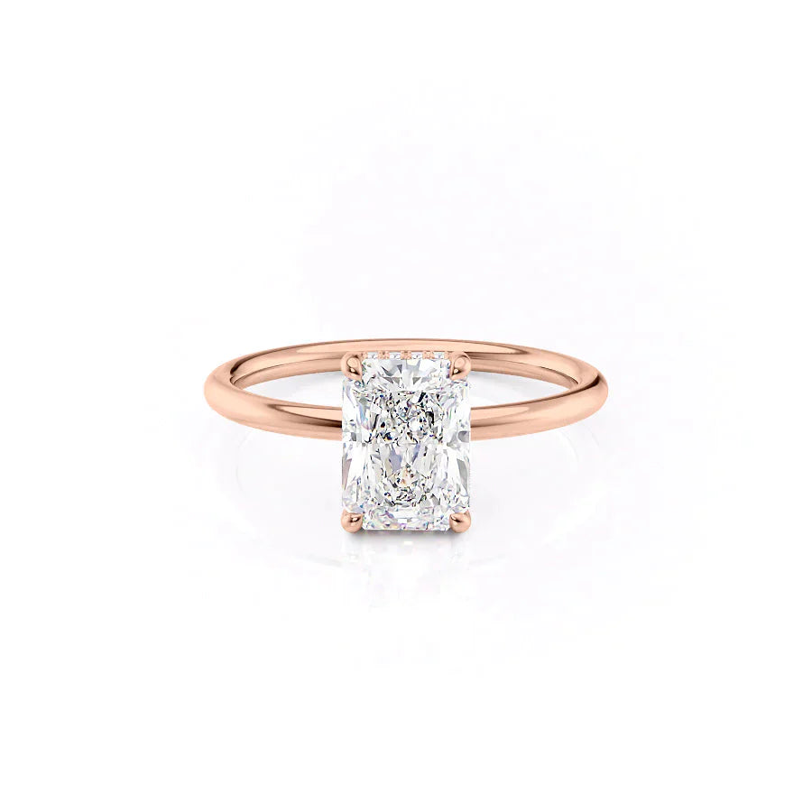 The Low Profile Kamellie Set With A 2.5 Carat Radiant Moissanite