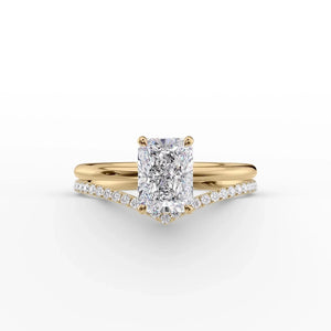 The Low Profile Kamellie Set With A 2.5 Carat Radiant Moissanite