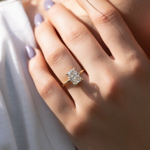 The Low Profile Kamellie Set With A 2 Carat Radiant Lab Diamond