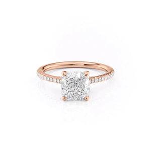 The Pave Claire Set With A 2.5 Carat Cushion Lab Diamond