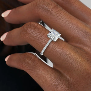 The Pave Claire Set With A 4.5 Carat Cushion Moissanite