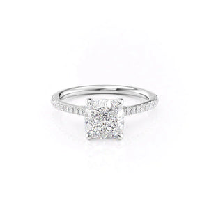 The Pave Claire Set With A 1.5 Carat Cushion Moissanite