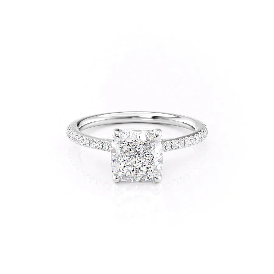 The Pave Claire Set With A 1.5 Carat Cushion Moissanite