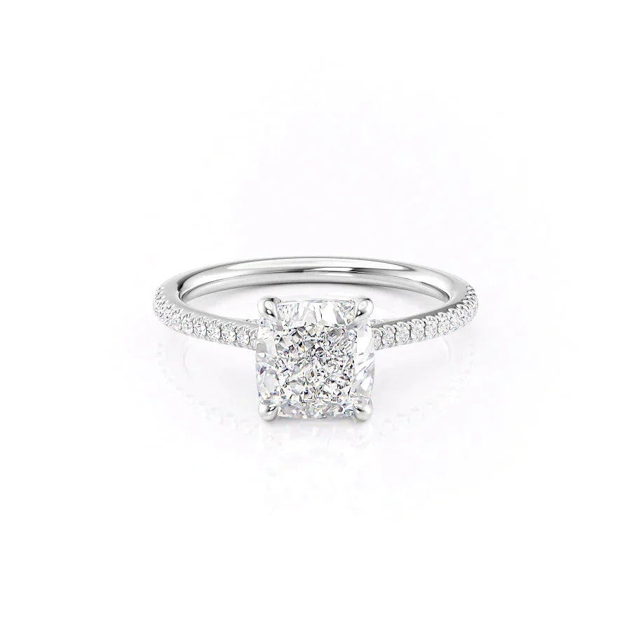 The Pave Claire Set With A Cushion Moissanite