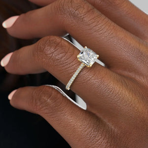 The Pave Claire Set With A 2.5 Carat Cushion Moissanite