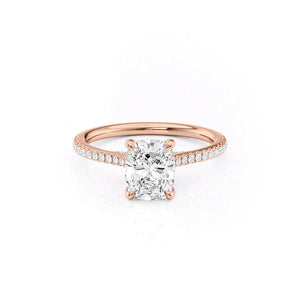 The Pave Claire Set With A Elongated Cushion Moissanite