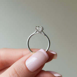 The Pave Claire Set With A 3 Carat Elongated Cushion Lab Diamond
