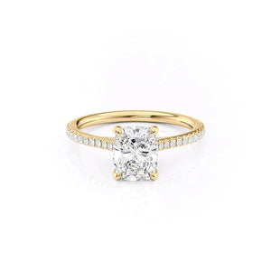 The Pave Claire Set With A Elongated Cushion Moissanite