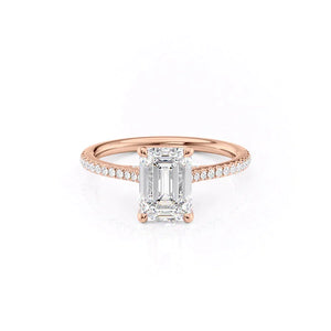 The Pave Claire Set With A Emerald Moissanite