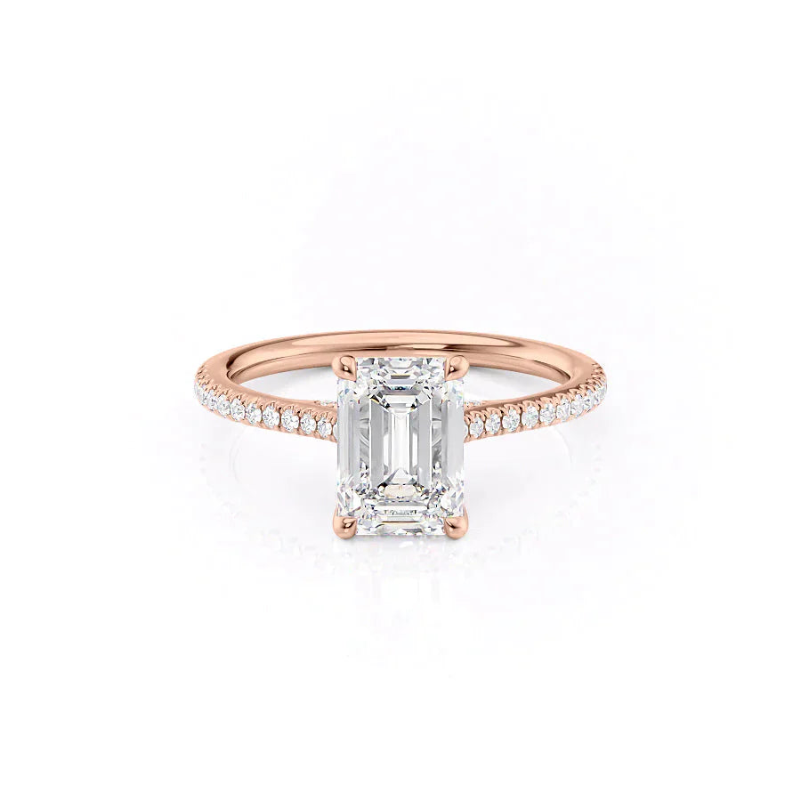 The Pave Claire Set With A 3 Carat Emerald Lab Diamond