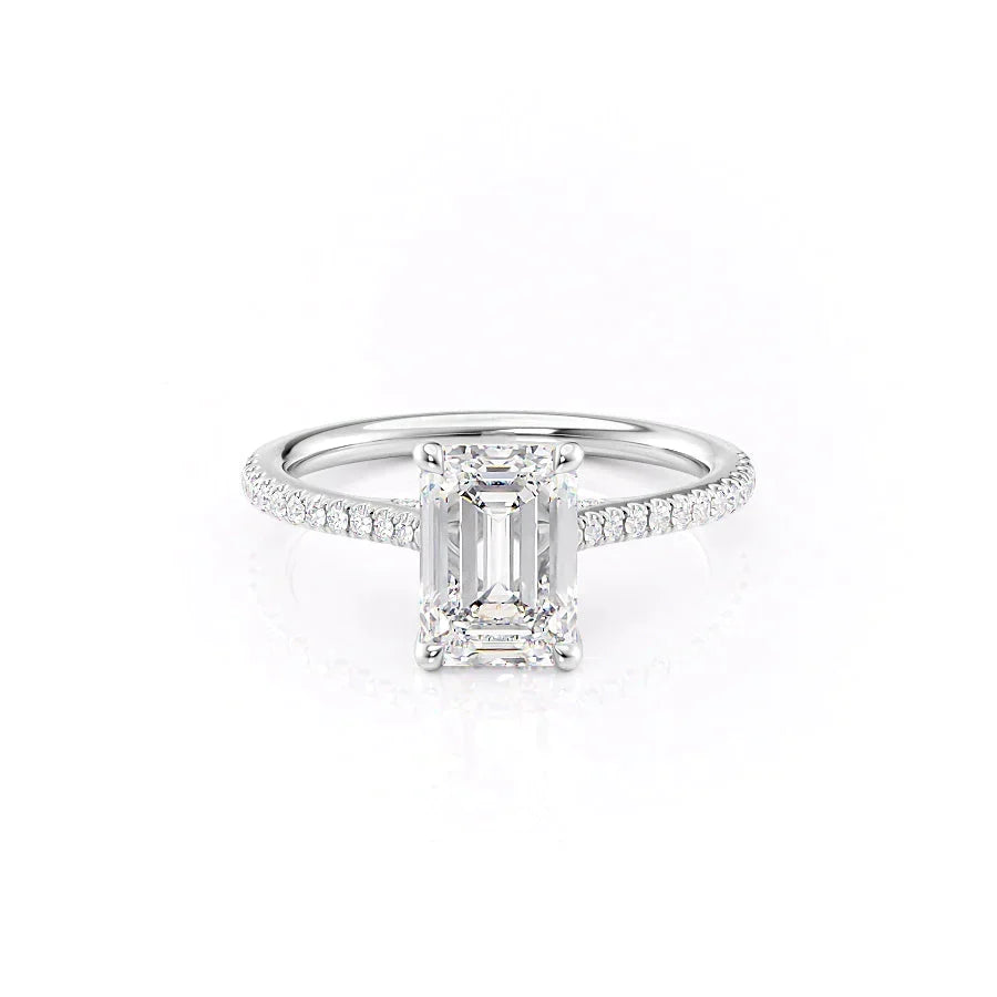 The Pave Claire Set With A Emerald Moissanite