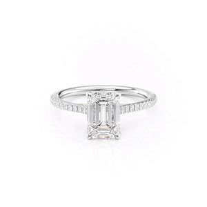The Pave Claire Set With A Emerald Moissanite