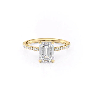 The Pave Claire Set With A 2.5 Carat Emerald Lab Diamond