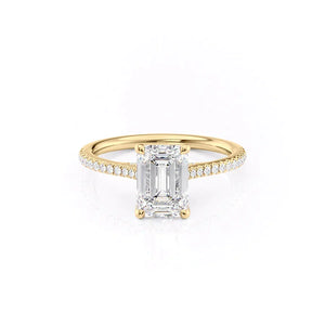 The Pave Claire Set With A Emerald Moissanite