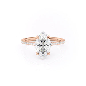 The Pave Claire Set With A 2.5 Carat Marquise Moissanite